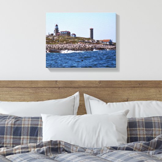 Matinicus Rock Lighthouse, Maine Canvas Afdruk (Insitu (Slaapkamer))