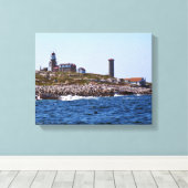 Matinicus Rock Lighthouse, Maine Canvas Afdruk (Insitu (Houten vloer))