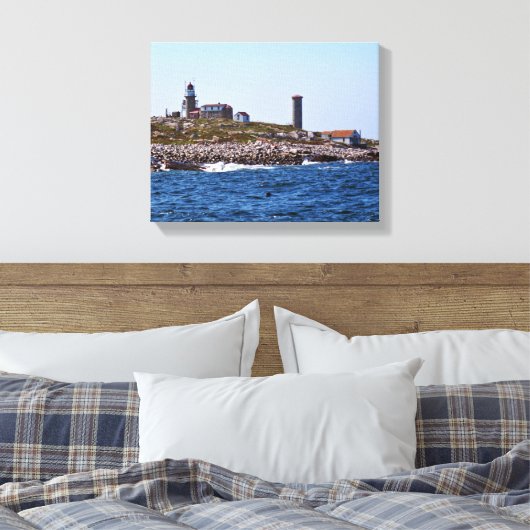 Matinicus Rock Lighthouse, Maine Canvas Afdruk (Insitu (Slaapkamer))