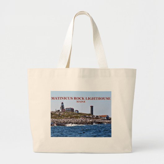 Matinicus Rock Lighthouse, Maine Grote Tote Bag (Voorkant)