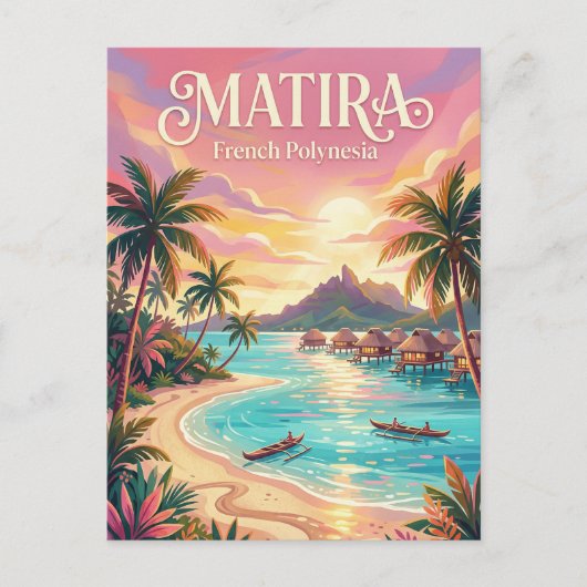 Matira Beach Frans-Polynesië Briefkaart (Voorkant)