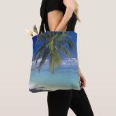 Matira Beach op het eiland Bora Bora, Society Tote Bag (Dichtbij)