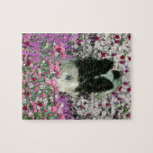 Matisme in bloemen - White & Black Papillon Dog Legpuzzel (Horizontaal)