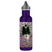 Matisme in bloemen - White & Black Papillon Dog Waterfles (Links)