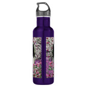 Matisme in bloemen - White & Black Papillon Dog Waterfles (Achterkant)