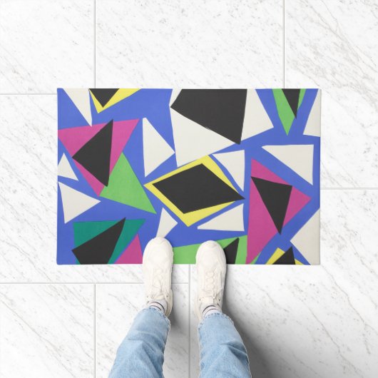 Matisse Abstract Geometrisch Blauw Knipkunst Deurmat (Binnen)