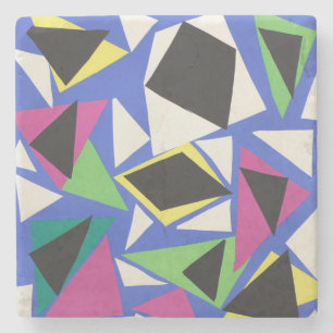 Matisse Abstract Geometrisch Blauw Knipkunst Stenen Onderzetter