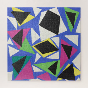 Matisse Abstract Geometrisch Blauw Uitgeknipt Kuns Legpuzzel