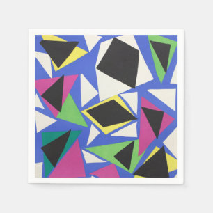 Matisse Abstract Geometrisch Blauw Uitgeknipt Kuns Servet