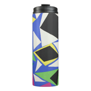 Matisse Abstract Geometrisch Blauw Uitgeknipt Kuns Thermosbeker