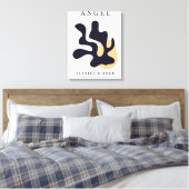 Matisse Blad Abstract Organische Kunstprint Navy Canvas Afdruk (Insitu (Slaapkamer))