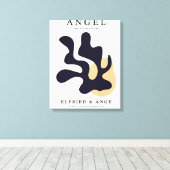 Matisse Blad Abstract Organische Kunstprint Navy Canvas Afdruk (Insitu (Houten vloer))