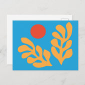 Matisse bladeren blauw en geel briefkaart (Voorkant / Achterkant)