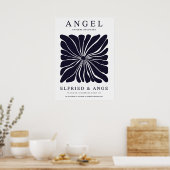 Matisse Bloemig Abstract Donker Marineblauw Kunstp Poster (Keuken)