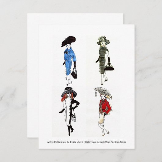 Matisse Doll-Modes - Kaart 2, 4,25 x 5,5 (Voorkant / Achterkant)