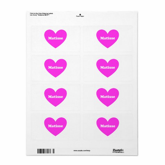 Matisse Etiket (Full Sheet)