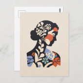 Matisse geïnspireerd Briefkaart - Gezicht van een  (Voorkant / Achterkant)