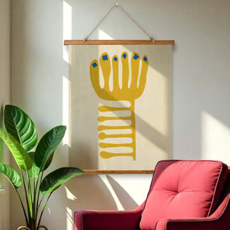 Matisse Geïnspireerd Geel en Blauw Hangend Wandkleed
