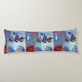 Matisse geïnspireerd Ocean Life papier knipsels bl Lichaamskussen (Achterkant)