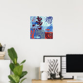 Matisse geïnspireerd Ocean Life papier knipsels bl Poster (Thuiskantoor)