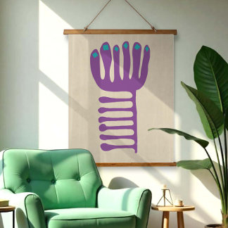 Matisse Geïnspireerd Paars en Blauw Hangend Wandkleed