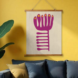 Matisse Geïnspireerd Paars en Geel Hangend Wandkleed
