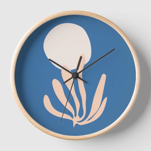 Matisse geïnspireerd perzik en blauw blad uitsnijd (Voorkant)