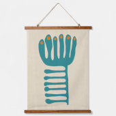 Matisse Geïnspireerd Teal en Oranje Hangend Wandkleed (Voorkant)