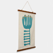 Matisse Geïnspireerd Teal en Oranje Hangend Wandkleed (Gebogen)