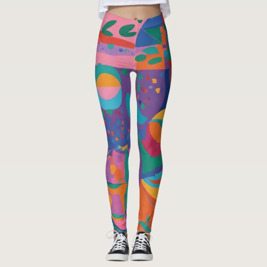 Matisse-geïnspireerde Abstracte kunst Leggings (Voorkant)