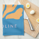 Matisse geïnspireerde Abstracte vorm Blauw op maat Theedoek (Quarter Fold)