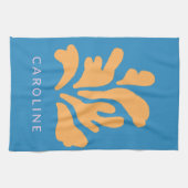 Matisse geïnspireerde Abstracte vorm Blauw op maat Theedoek (Horizontaal)