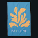 Matisse geïnspireerde Abstracte vorm Blauw op maat Theedoek<br><div class="desc">Matisse geïnspireerde Abstracte vorm Blauwe keukenhanddoek op maat</div>