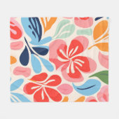 Matisse geïnspireerde bloemen fleece deken (Voorkant (Horizontaal))