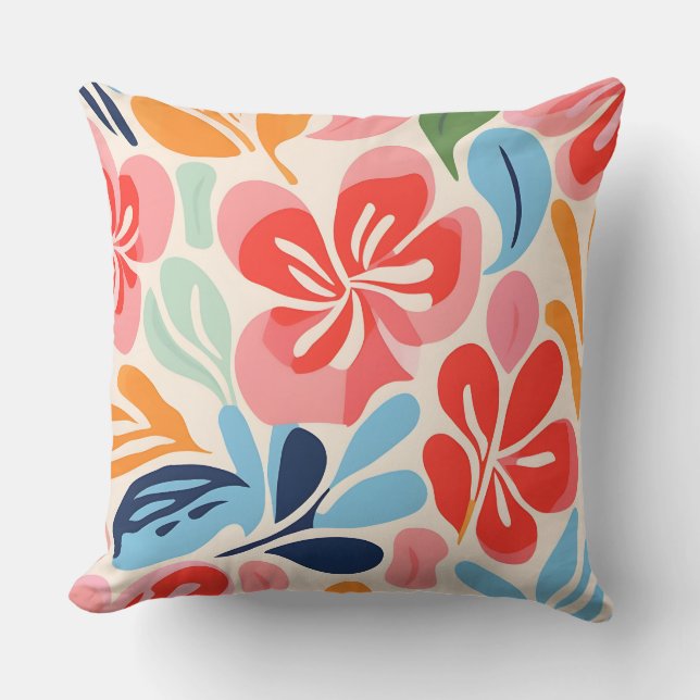 Matisse geïnspireerde bloemen kussen (Voorkant)