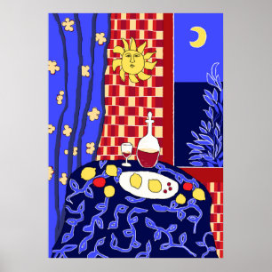Matisse geïnspireerde Blue Night still-wine Poster
