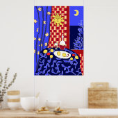 Matisse geïnspireerde Blue Night still-wine Poster (Keuken)