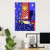 Matisse geïnspireerde Blue Night still-wine Poster (Thuiskantoor)