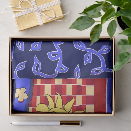 Matisse geïnspireerde Blue Night still-wine Tissuepapier (Geschenk)