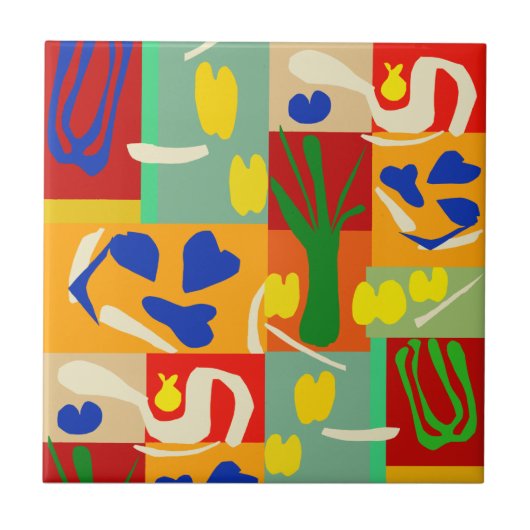 Matisse Geïnspireerde Collage Tegel Tegeltje (Voorkant)