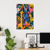 Matisse Geïnspireerde Jungle Dier Kunstprint Kinde Poster (Thuiskantoor)