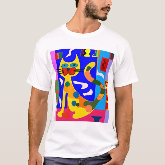 Matisse geïnspireerde kat t-shirt (Voorkant)