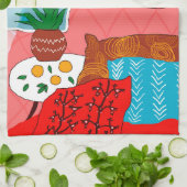 Matisse geïnspireerde rode ruimte met Kussens Oran Theedoek (Gevouwen)