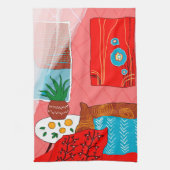 Matisse geïnspireerde rode ruimte met Kussens Oran Theedoek (Verticaal)