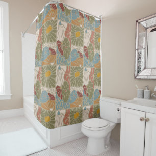 Matisse Groovy bloemmotief Art Nouveau jaren 70 Douchegordijn