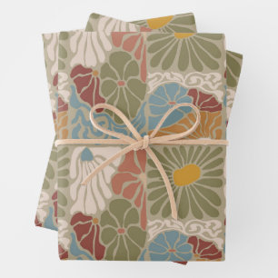 Matisse Groovy bloemmotief  Art Nouveau jaren 70 Inpakpapier Vel