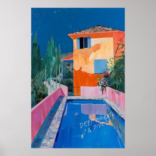 Matisse Inspired Mediterranean Pool Art Print Bold (Voorkant)