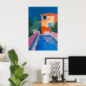 Matisse Inspired Mediterranean Pool Art Print Bold (Thuiskantoor)