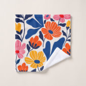 Matisse inspireerde Abstracte hedendaagse bloemen Bad Handdoek (Wasdoekje)