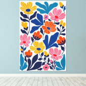Matisse inspireerde Abstracte hedendaagse bloemen Canvas Afdruk (Insitu (Houten vloer))